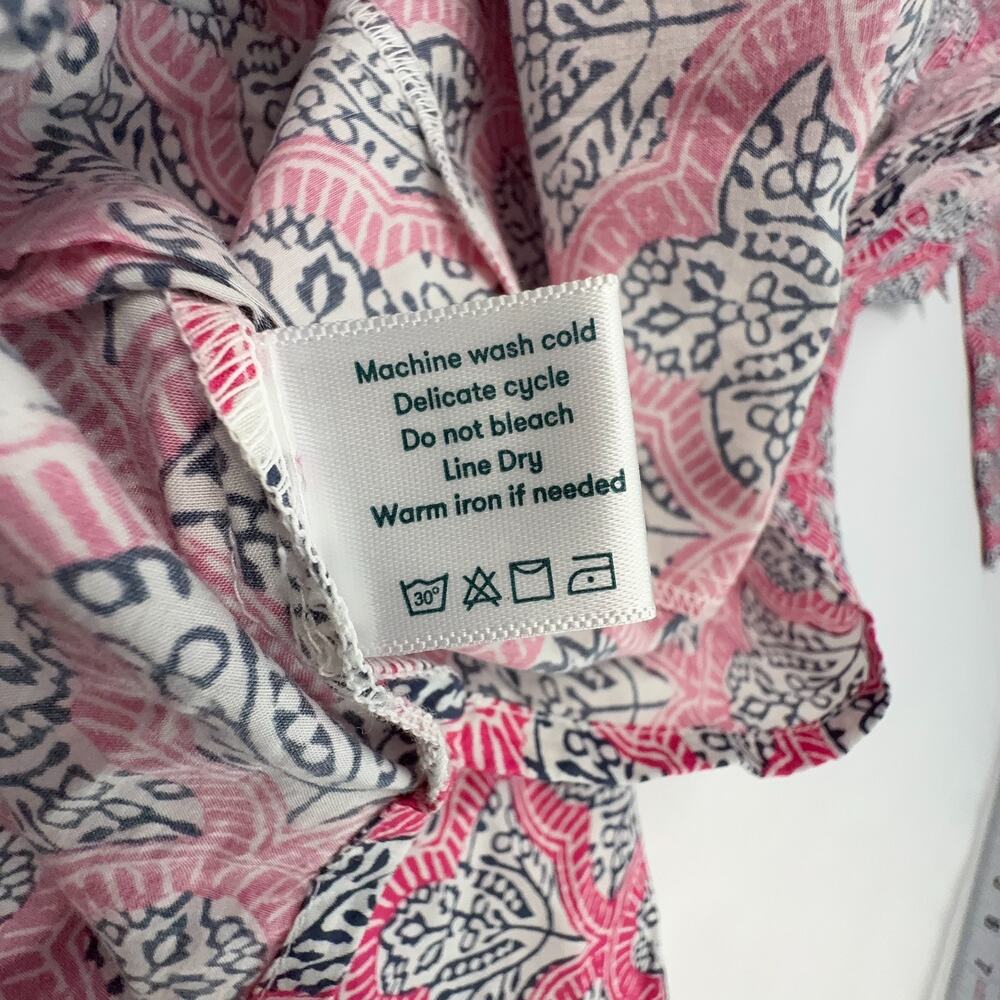 Roller Rabbit Maxi Dress Womens XS Jemina Anu Long Kurta Fuchsia Silk Blend NWT - Picture 13 of 13